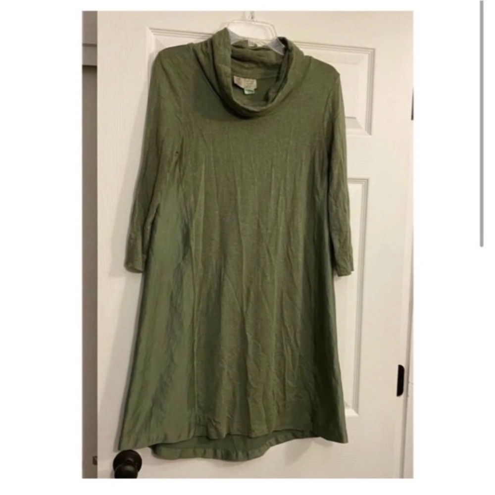 ANTHROPOLOGIE Olive Cowl Sweater Dress - Picture 2 of 5